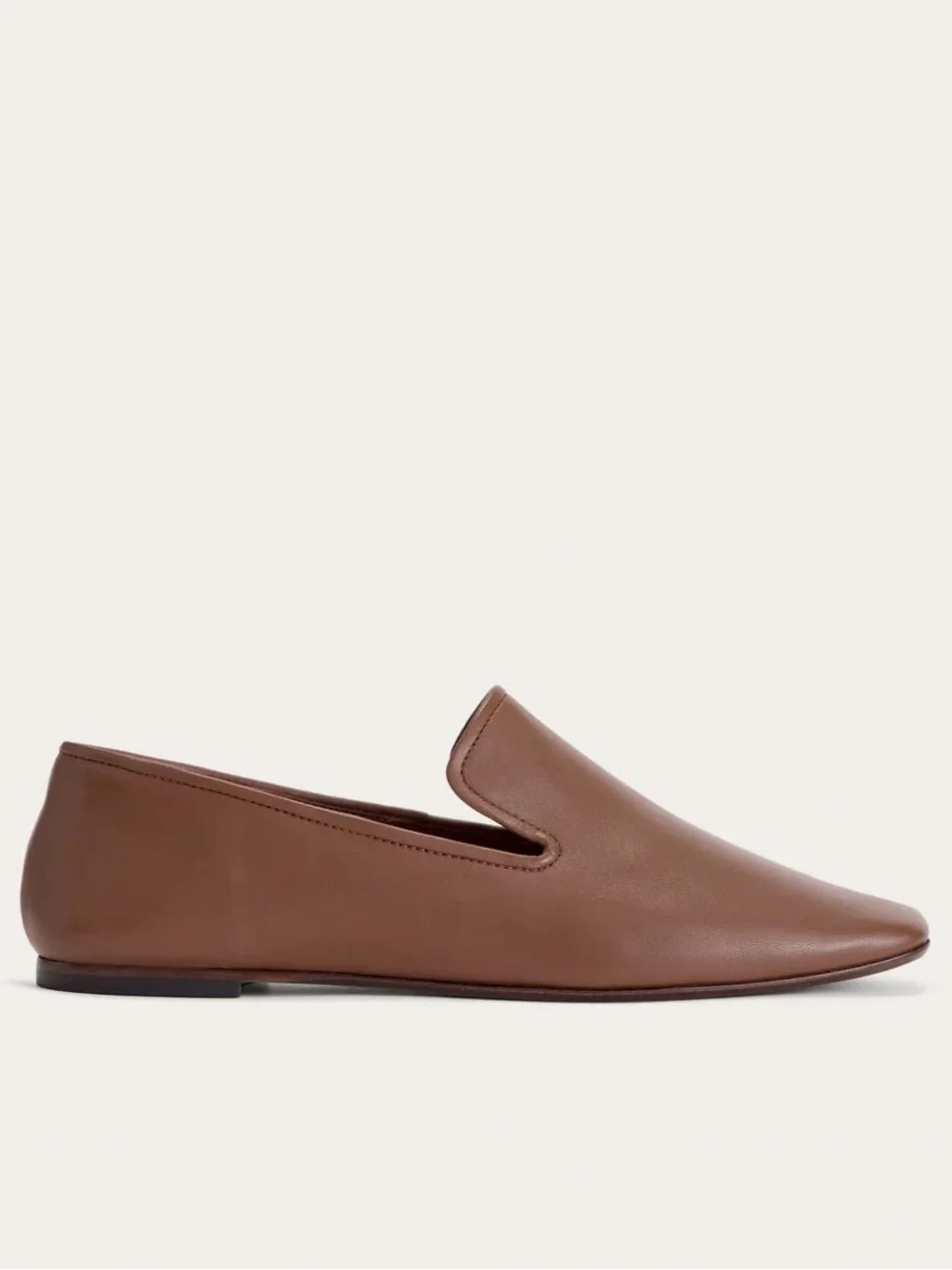Everlane The Modern Loafer Rum Brown Leather Flats Size 9.5 NWOB Chic